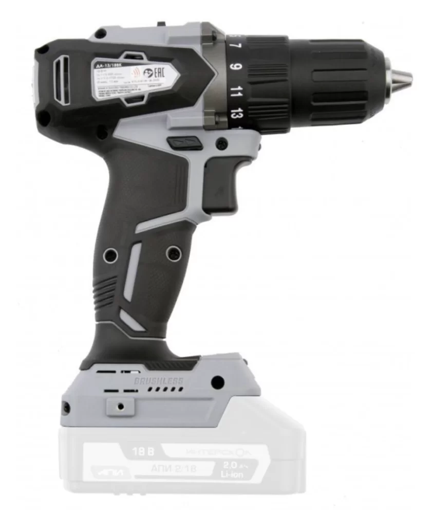 Аккумуляторная дрель-шуруповерт Интерскол ДА-13/18ВК 45 АПИ (без акк. и з/у) №1