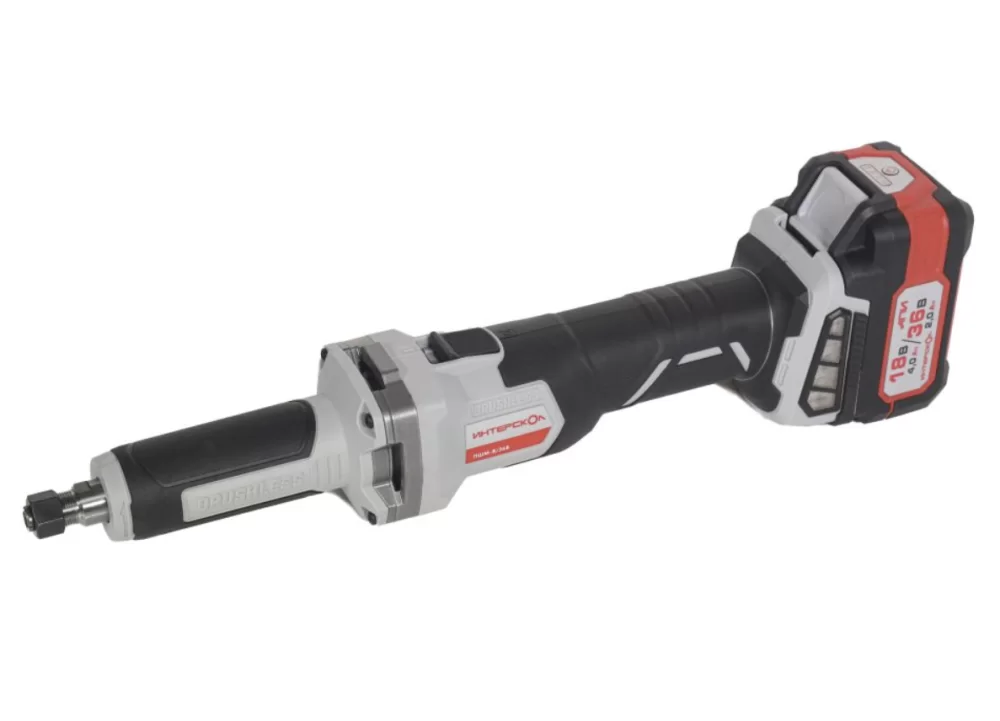 Аккумуляторная прямошлифовальная машина Интерскол ПШМ 8/36В АПИ в кейсе (2х2,0 Ач) №1