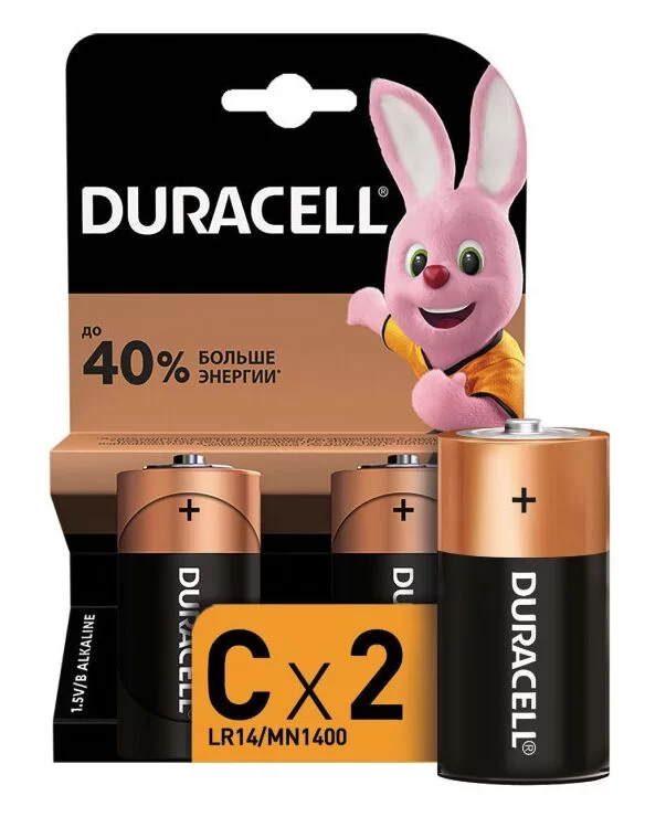Батарейки Duracell Basic C LR14 алкалиновые (2 шт) – №1
