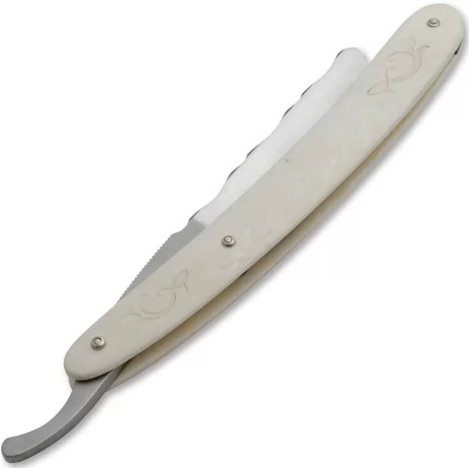 Бритва опасная Boker Boker The Historical Barber 6/8" с рукоятью из белого элфорина (140224) №1