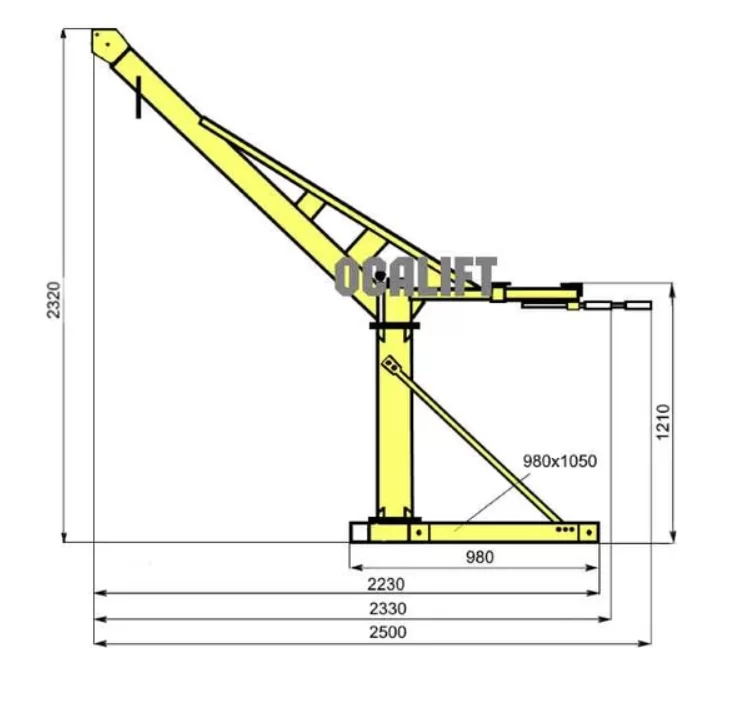 Строительный мини кран Ocalift Кадет поворотный, со стрелой с лебёдкой TSA 500 кг 40 м 220В №1