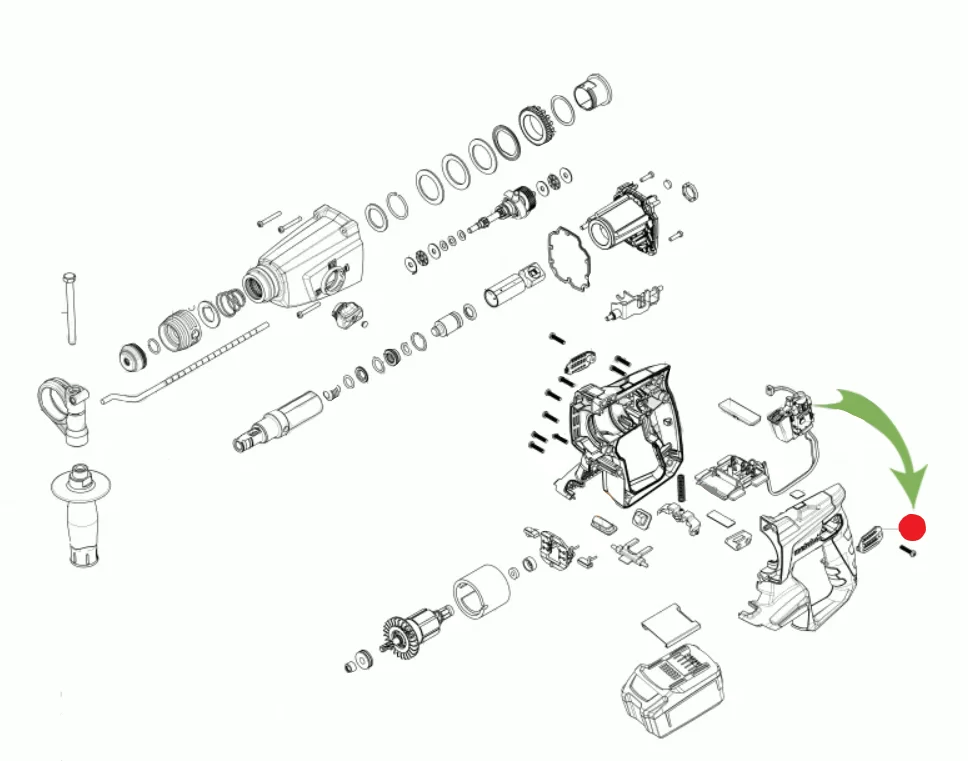 Крышка левая Metabo для перфоратора KHA 18 LTX №1