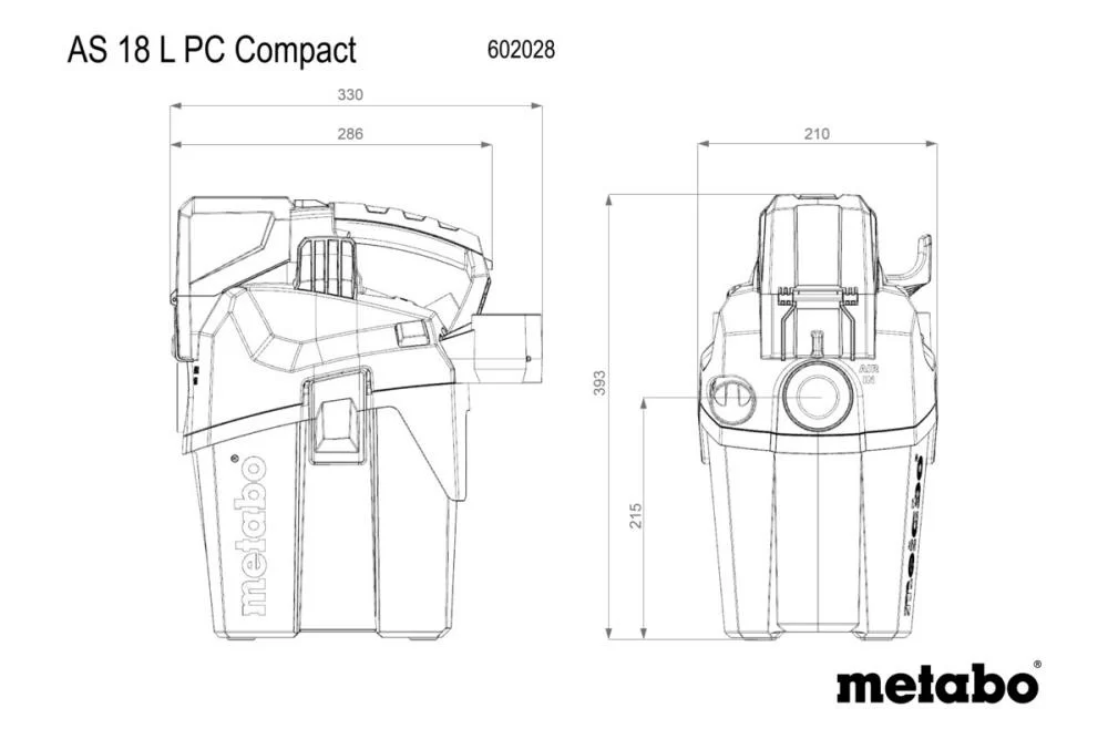 Аккумуляторный пылесос Metabo AS 18 L PC Compact (без акк. и з/у) №2