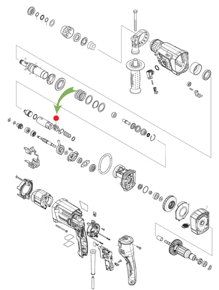Пластина направляющая Makita для перфораторов HR2610 №1