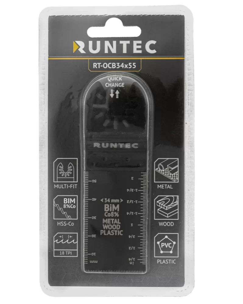 Насадка Runtec для многофункционального инструмента 34x55 мм, пильная прямая №2