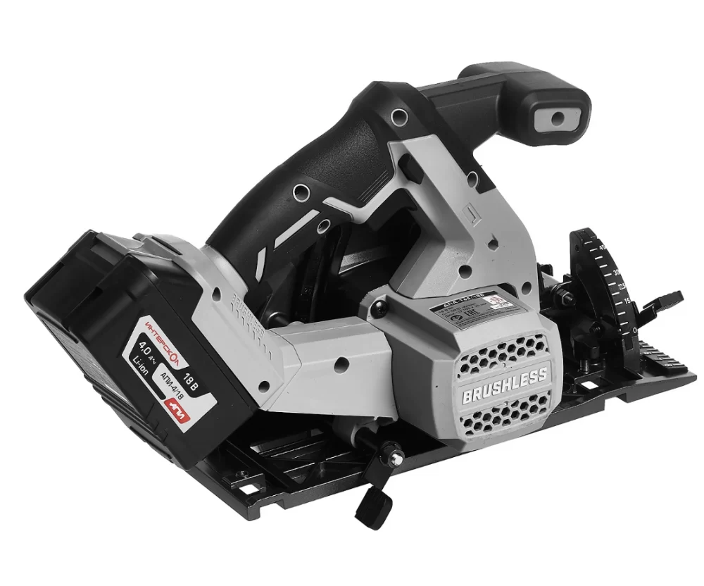 Аккумуляторная циркулярная пила Интерскол ДПА-165/18В АПИ (1х4,0 Ач) в кейсе №2