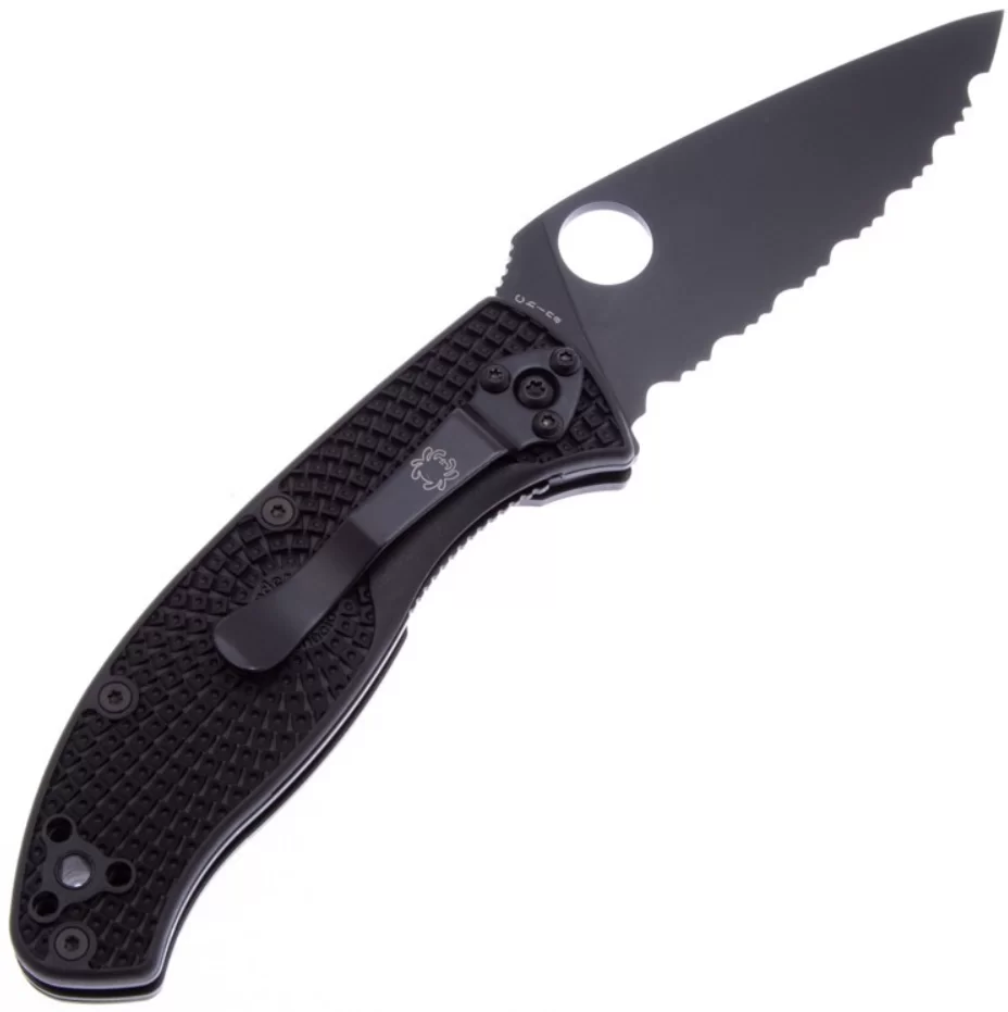 Нож Spyderco Tenacious LTW Black Serrated (122SBBK) №1