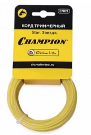 Фото товара «Леска для триммера Champion Star 2,0 мм/15 м звезда»
