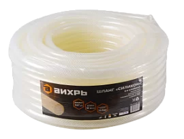 Фото товара «Шланг поливочный армированный Вихрь "Силикон" 3/4" 25 м (прозрачный)»