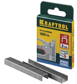 Товар «Скобы для степлера Kraftool 8 мм, тип 53 (A/10/JT21) 1000 шт (31670-08)» Фото товара «Скобы для степлера Kraftool 8 мм, тип 53 (A/10/JT21) 1000 шт (31670-08)»