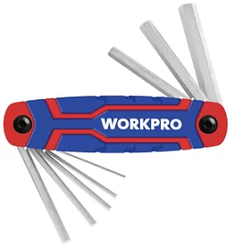 Товар «Набор ключей шестигранных WORKPRO 1,5-8 мм складной (8 шт) (WP222019)» Фото товара «Набор ключей шестигранных WORKPRO 1,5-8 мм складной (8 шт) (WP222019)»